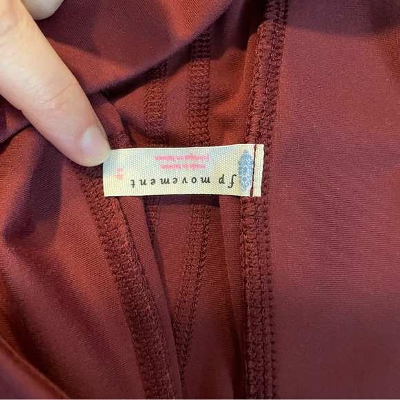 Free People Bike Shorts, Small, Burgundy - Picture 2 of 4